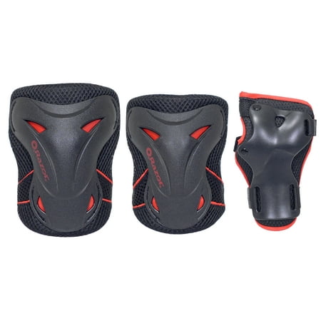 Razor Adjustable Durable & Lightweight Shred Pad Set for Youths, Red, 6 Pieces