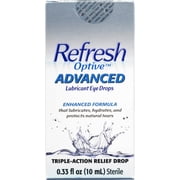 Refresh Optive Lipid Lubricant Triple-Action Relief Eye Drop 0.33oz,12-Pack