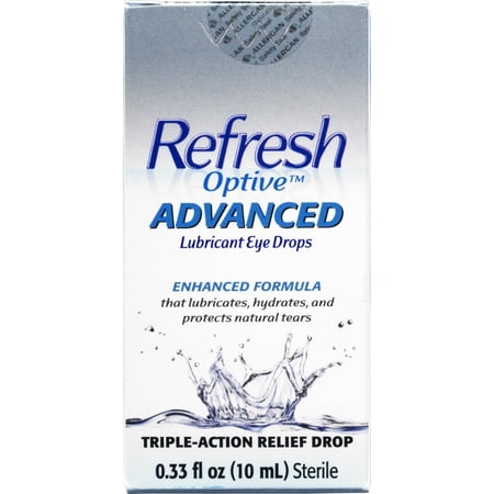 Refresh Optive Lipid Lubricant Triple-Action Relief Eye Drop 0.33oz,12-Pack
