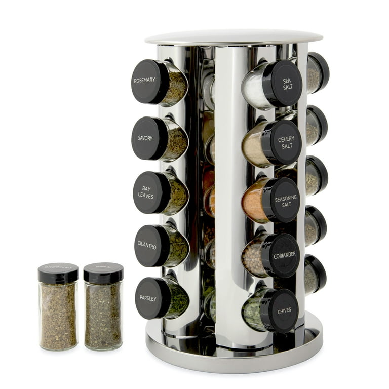 Stackable Spice Rack, Set of 6 Spice Jars Tower, Space Saving Kitchen Spice  with Lids, for