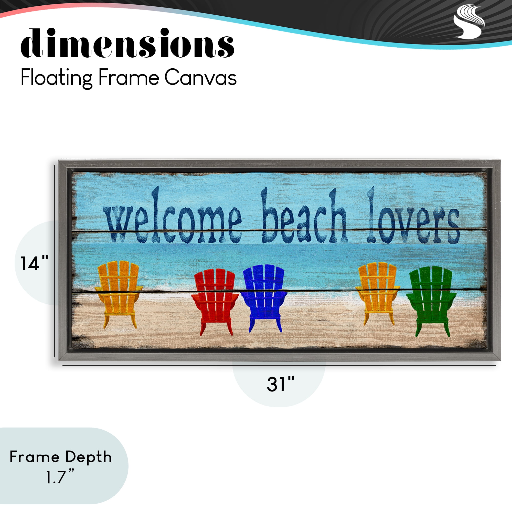 Stupell Industries Beach Lovers Chairs Gray Framed Floater Canvas Wall Art, design by Gail Fraser