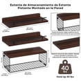 thumbnail image 3 of 3Pcs Repisas para Baño,Estantes Flotantes con Cesta de Alambre y Valla Metálica,Capacidad de Carga de 40LBS,No Se Oxida,Rapisas para, Estudio, Cocina, Baño y Salón, 3 of 9