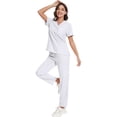 thumbnail image 3 of Niaahinn Women's Scrubs Set - V-Neck Top & Drawstring Jogger Scrub Pant for Nursing Uniforms, 9 colors, 3 of 7
