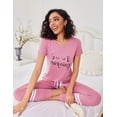thumbnail image 3 of Ekouaer Womens Pajamas Set 2 Piece Lounge Pj Set Short Sleeve Sleepwear Tops with Joggers Pants Loungewear Print Nightwear, 3 of 6
