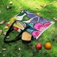 thumbnail image 5 of Cute Colorful Flower Picnic Blanket Waterproof Outdoor Beach Blanket Hand-held Pad Suitable for Travel, Camping, Beach, Family Gatherings, 5 of 7
