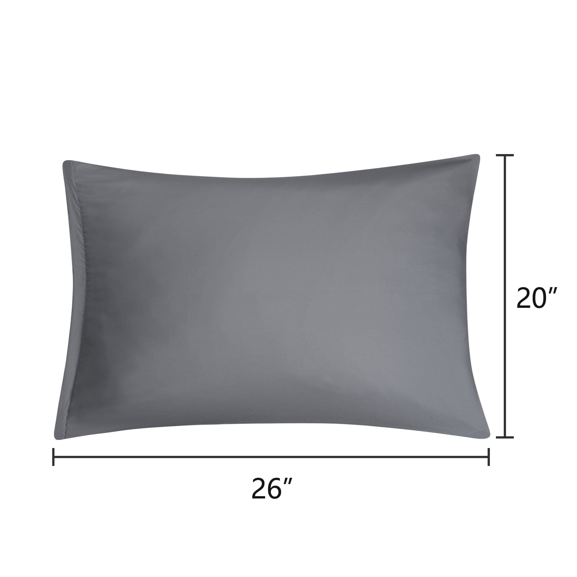 Grey Pillowcases Soft Microfiber Pillow Case Cover with Zipper Standard ...