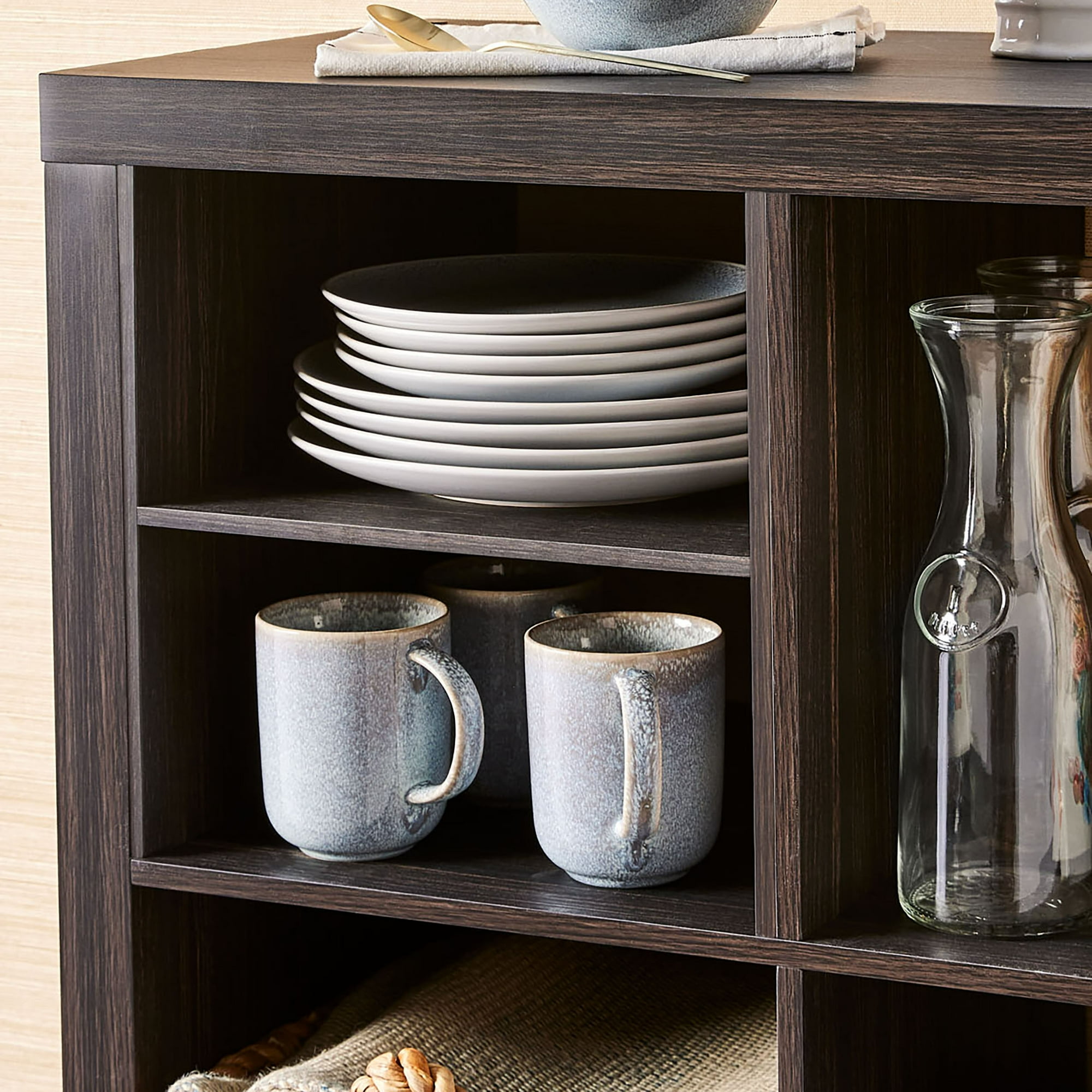 Better Homes & Gardens H Shelf Insert for Cube Organizers, Tobacco Oak