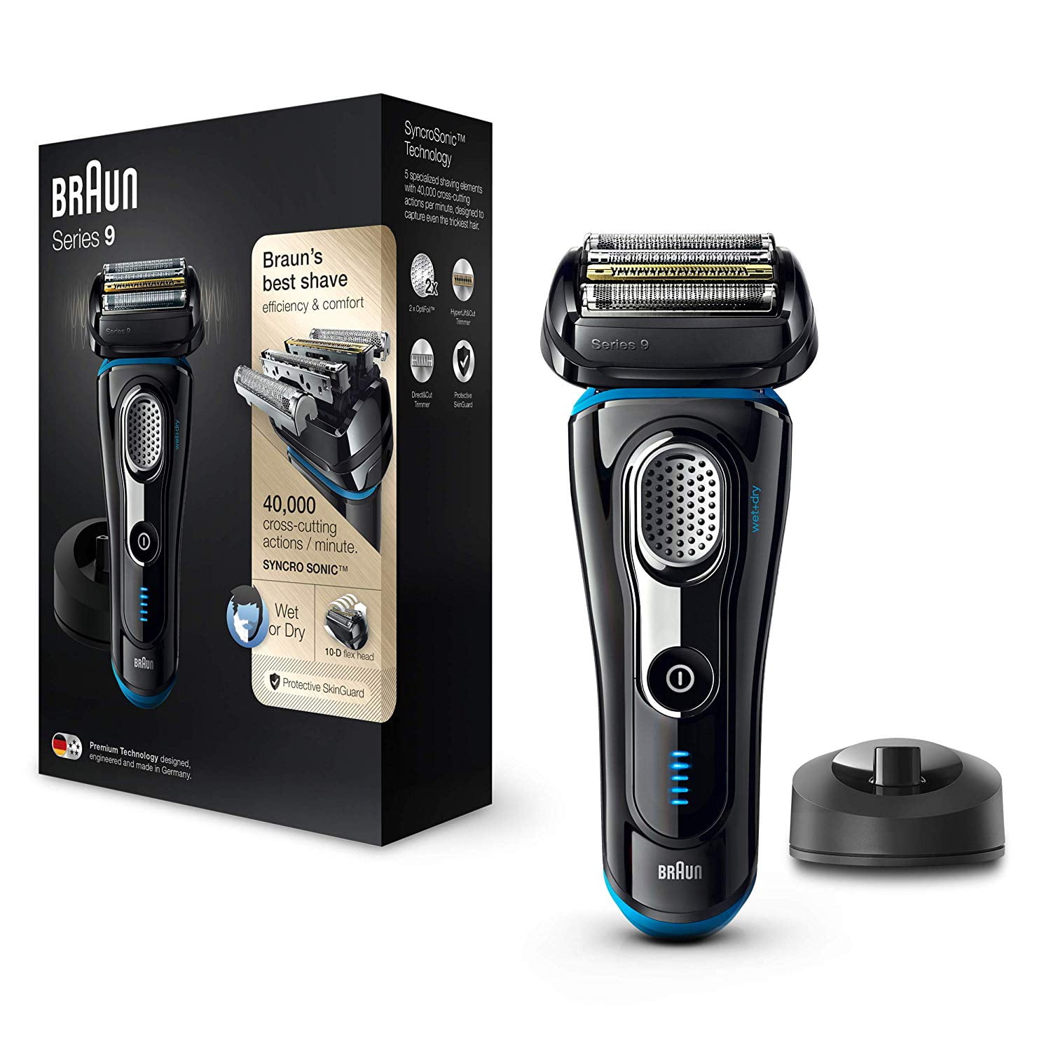 BRAUN 9240s P Men's Electric Foil Shaver, Wet and Dry, Pop Up 