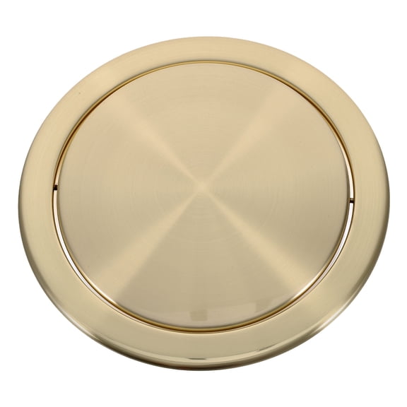 FONDOTIN Golden Stainless Steel Embedded Type Trash Bin Cover with Quiet Smooth Flap Lid for Kitchen Use