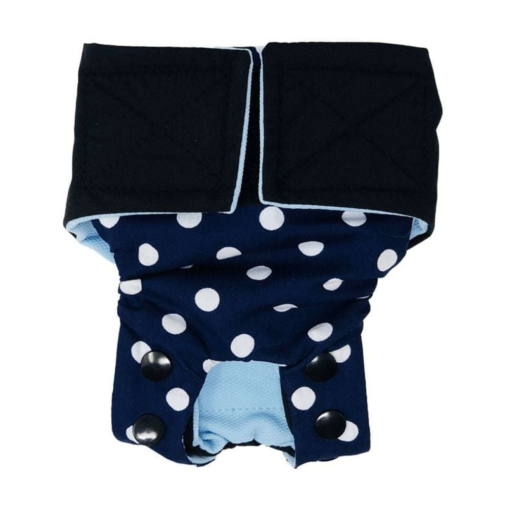 Barkertime Blue Polka Dot Cat Diaper Snappy