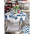 thumbnail image 5 of Outdoor Tablecloth with Umbrella Hole for Patio/Picnic/Party/Camping, Navy Blue Flower Waterproof Table Cloth Round Cover Washable, Indigo Blue Summer Botanical Farmhouse (Dia 60"), 5 of 9
