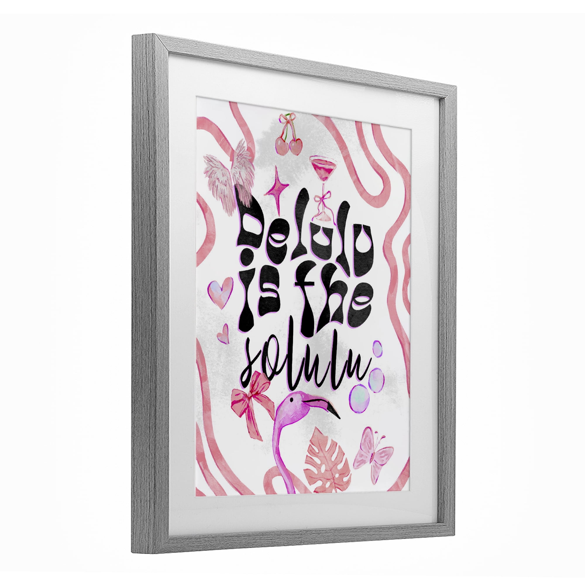 Stupell Industries Delulu Is The Solulu Gray Framed Print Under Glass, design by Ziwei Li