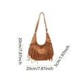 thumbnail image 2 of Crossbody Bags for Women, Women Faux Suede Tassel Handbag Adjustable Strap For Work Travel (Light Brown), 2 of 4