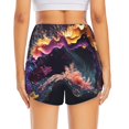 thumbnail image 3 of Picia Explosive Fluid Splash Art Pattern Women's 2 in 1 Athletic Running Shorts High Waisted Workout Casual Gym Sweat Shorts with Comfy Liner Zipper Pockets-X-Large, 3 of 9