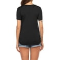 thumbnail image 4 of IROINNID Maternity Nursing Clothes Bump Friendly T-shirt, Plus Size Short Sleeve and Round Neck Summer Soiold Color Tops, 4 of 4