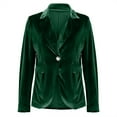 thumbnail image 6 of Yigetop Velvet Blazer Women Women's office Wear Velvet Blazer with Button Casual Blazers Fall Winter Outerwear Work Coats 2025 Womens Blazer, Light Green, XL, 6 of 7