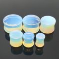 thumbnail image 2 of Grandest Birch 1 Pc 6-18mm Double Flared Saddle Gauges Ear Plug Stretcher Piercing Jewelry Opalite Clear, 2 of 8