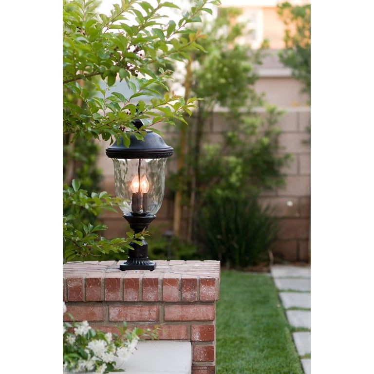 Maxim Knob Hill DC Outdoor Post Mount Light - 3-Light, Sienna Finish, Seedy Glass, Dimmable