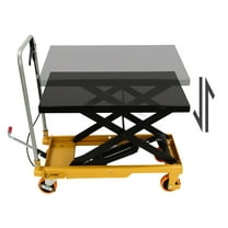 Hydraulic Lift Table Cart - 500 lbs Capacity, 28.5" Lifting Height, Single Scissor Design with Locking Wheels