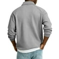 thumbnail image 7 of LTTVQM Mens Waffle Knit Polo Shirt Spring Winter Long Sleeve Business Casual Work Golf Collar Shirt Gray M, 7 of 7