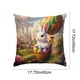 thumbnail image 2 of Cubiertas de Almohada Al Aire Libre Conejos de Primavera Huevo de Pascua Floral Sofá Cubierta de Cojín Decorativo Funda de Almohada Decorativa de Vacaciones 45x45cm/17.72x17.72In Cubiertas de Almohada, 2 of 6