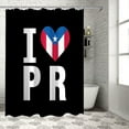 thumbnail image 3 of Shower Curtain Puerto Rico Flag Shower Curtains for Bathroom Decor Star Striped Heart I Love P R Shower Curtain Sets with Hooks Waterproof Fabric Bath Curtain Small Stall 36" X 72", 3 of 5