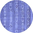 thumbnail image 1 of Ahgly Company Machine Washable Indoor Round Abstract Blue Contemporary Area Rugs, 6' Round, 1 of 4