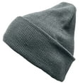 thumbnail image 5 of Rugby Solid Plain Long Beanie & Scarf Knit Sports Winter Set for Men & Women - Stay Warm & Stylish (Charcoal), 5 of 8