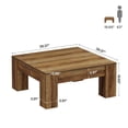 thumbnail image 2 of 39" Square Wooden Coffee Table, Rustic Farmhouse Center Table with Sturdy Legs for Living Room, Easy-to-Assemble Accent Furniture, 2 of 8