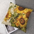 thumbnail image 7 of nygtbtfer 2Pack Sunflower Throw Pillow Covers Only with Butterfly Pattern Decorative Square Pillowcases Cushion (Sunflower) 12x12in, 7 of 7