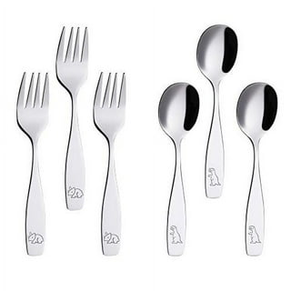  12 Piece Stainless Steel Kids Silverware Set - Child and  Toddler Safe Flatware - Kids Utensil Set - Metal Kids Cutlery Set Includes  4 Small Kids Spoons, 4 Forks & 4 Knives - UV Rainbow : Baby