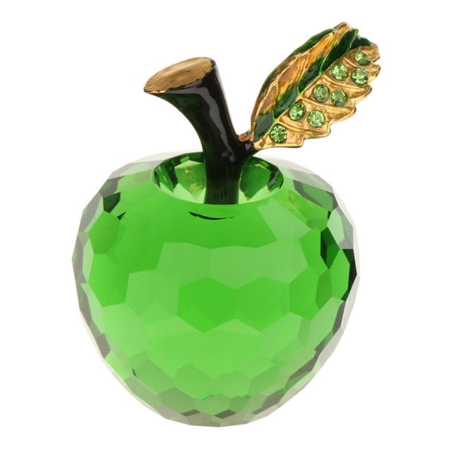 GUOOL Creative Crystal Fruit Statue Sculptures for Entrance Tabletop Centerpiece Decor green