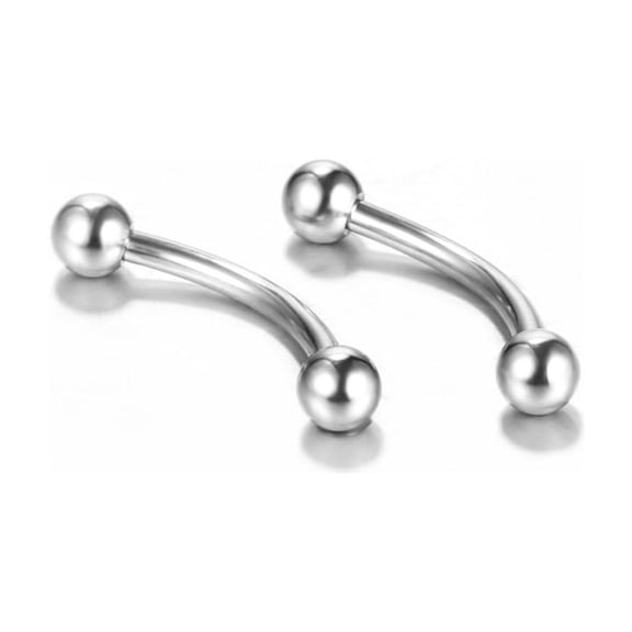 1pc 304 Stainless Steel Eyebrow Rings Curved Barbell Eyebrow Piercing Jewelry Stainless Steel color 3mm Pin: 1.2x6mm Silver