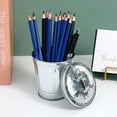 thumbnail image 5 of QUTETN Mini Trash Can Outdoor Garbage with Lid Container Waste Paper Basket Vintage Metal Office, 5 of 10