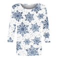 thumbnail image 5 of GA WEIHUA Clearance Deals,Christmas Shirts For Women 3/4 Sleeve Crewneck Basic Tees Cute Snowflake Graphic Blouses Tops Casual Shirts christmas shirts(Light Blue,Small), 5 of 5