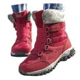 thumbnail image 3 of Xiaoxatg Women's Boots Winter Fashion Thickening Warm Lace Up Solid Color Comfortable Non Footwear for Outdoor Activities 9.5 Red, 3 of 9
