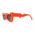 thumbnail image 4 of Womens Avant Garde Hole Punch Cropped Thick Plastic Mod Sunglasses Orange Black, 4 of 4