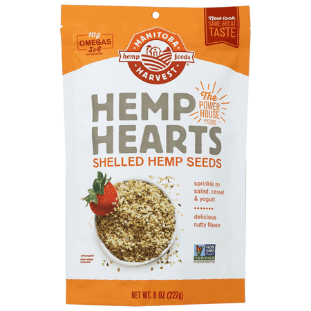 Manitoba Harvest Hemp Hearts 8 oz, Shelled Hemp Seeds Plant-Based Protein, Omega 3&6