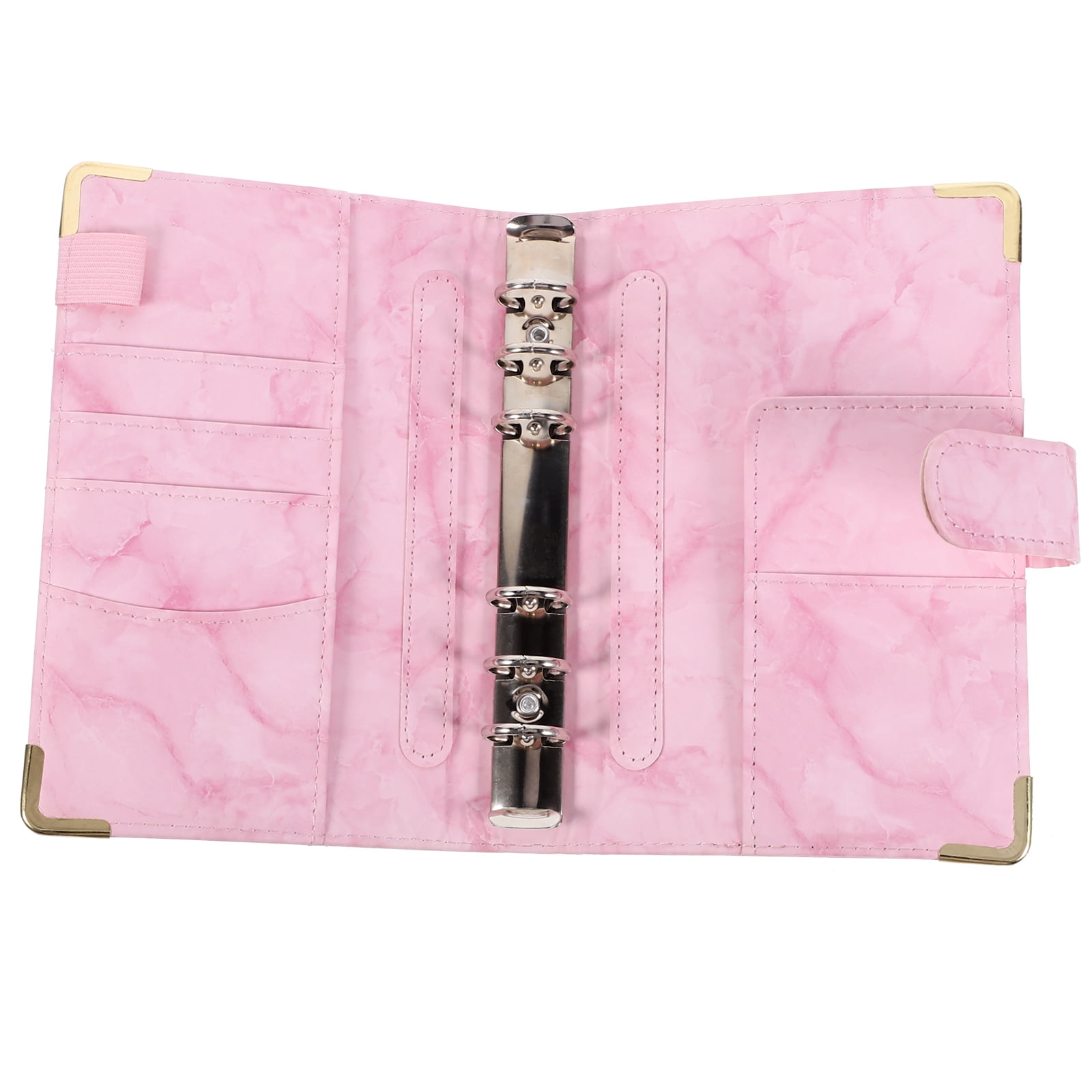 unbranded Back to School 1Set Loose Leaf Binder Cover Pink PU Elegant Minimalist Binder for Daily Use