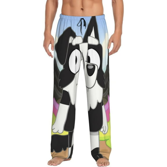 Silaia Bluey Print Mens Pajama Pants,Sleep & Lounge Pants, Men's Pajama Bottoms,PJ Bottoms with Pockets and Drawstring/Elastic Waist-