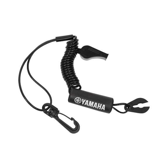 Yamaha New OEM, Boat Lanyard with Whistle, MAR-SPTLN-YD-BK