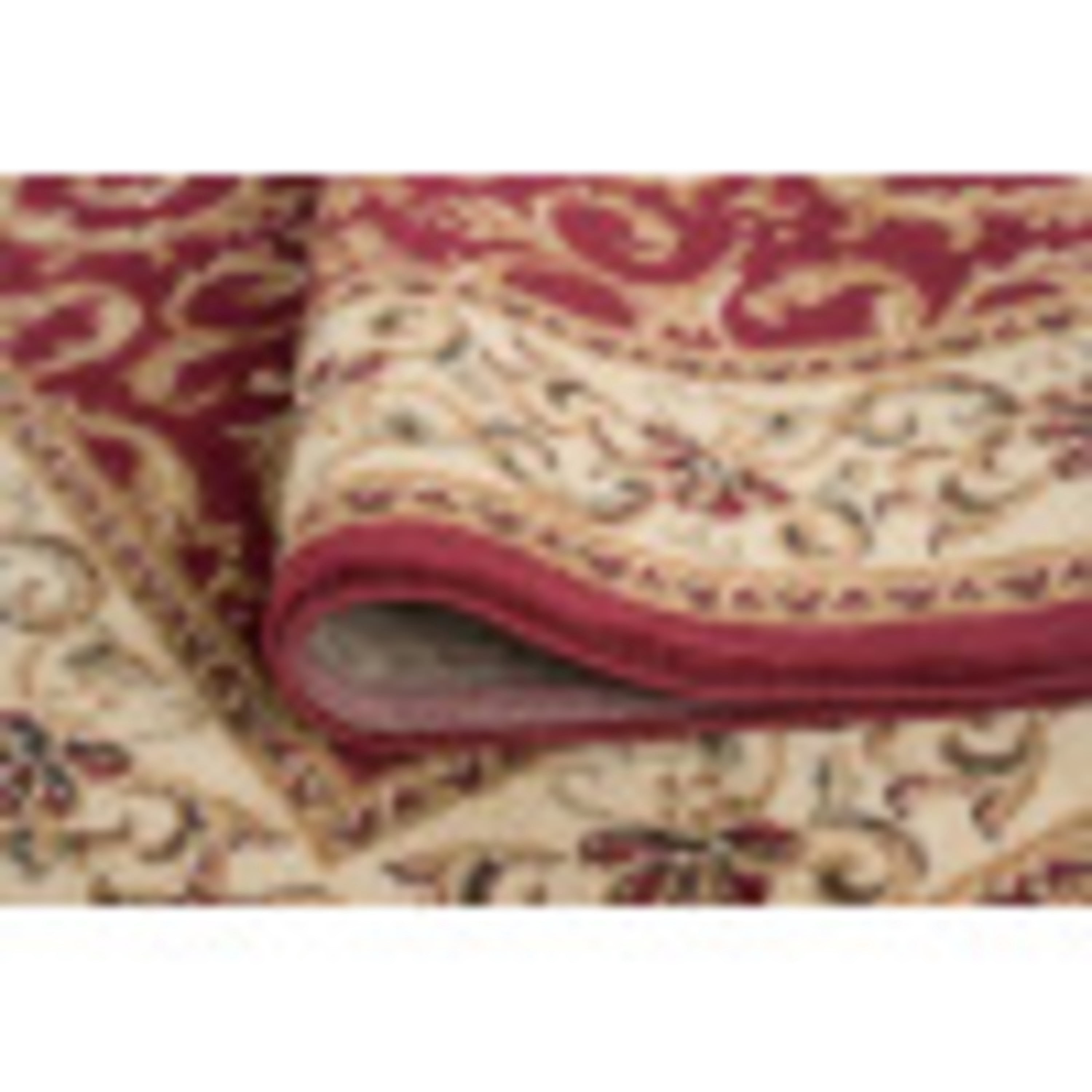 Transitional 9x13 Area Rug (8'9'' x 12'3'') Oriental Red, Beige Living Room Easy to Clean