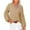 Khaki, variant on Voncos Fall Tops for Women Long Sleeve Purple Blouses Casual Pleated Dressy Tops Cleanrance M