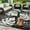 Black beige, variant on Danolapsi Large Outdoor Rug,8*12ft Waterproof Plastic Straw Rug, Modern Tropics Palm Leaves Camping Rug for Patio, Reversible Mat for Outside Patio RV Porch Deck Balcony