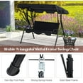 thumbnail image 5 of SAZYY 3 Person Porch Swing, Patio Swing with Removable Cushion & Powder-Coated Steel Frame, Outdoor Swing with Canopy for Porch, Backyard, Garden, Balcony, Black, 5 of 8