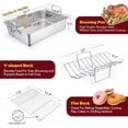 thumbnail image 2 of Roasting Pan Stainless steel Turkey Roaster with Rack Include Deep Lasagna Pan & Vshaped Rack & Roasting Rack & Heavy Duty Easy Clean & Dishwasher Rectangular, 2 of 8