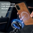 thumbnail image 6 of Allytechgroup Magnetic for Samsung Galaxy S20+ Case, Compatible with MagSafe Support Magnetic Car Phone Mount PU Leather Slim Phone Case for Women Men for Samsung Galaxy S20+, Brown, 6 of 10