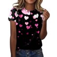 thumbnail image 1 of Fvwitlyh T-Shirt Femme Décontracté Mignon Imprimé Saint-Valentin Lettre d'Amour Col Rond Manches Courtes T-Shirt D,m, 1 of 4