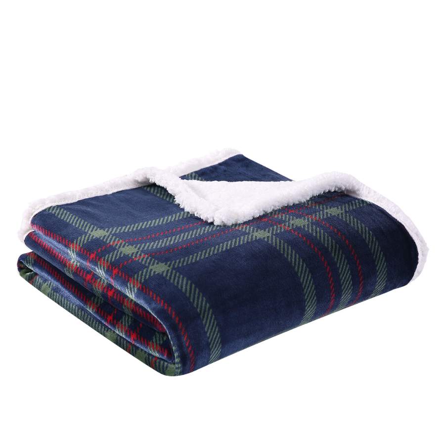 Rustic Homes Throw Blanket for Sofa Couch, Soft Flannel Fleece Checker