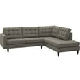 thumbnail image 1 of Modway Empress Sectionnel 2 Pcs en Tissu Rembourré Orienté à Droite, Gris Granit, 1 of 10